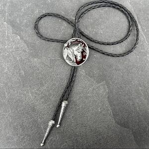 Beautiful Western Leather horse Equestrian western bolo tie Choose Color